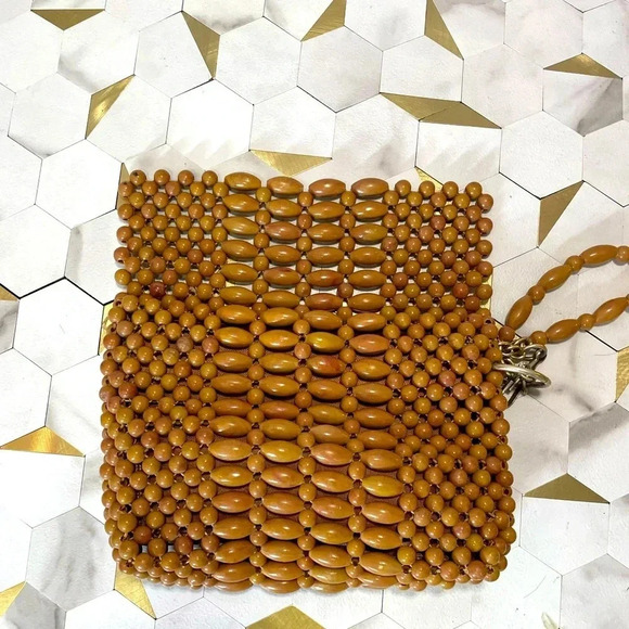 Vintage Beaded‎ Lady Ellen Wristlet Clutch Purse Handbag VTG Keychain Envelope - Picture 6 of 10